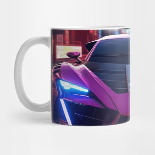 Asian Neon City Sports Car Mug